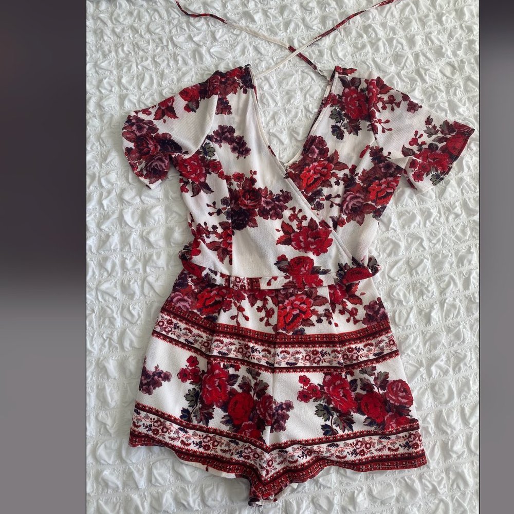 White and red romper